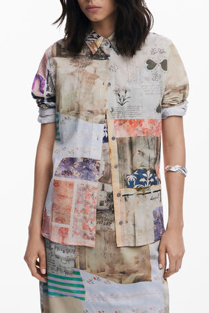 Desigual Women's Long-Sleeved Shirt, Beige
