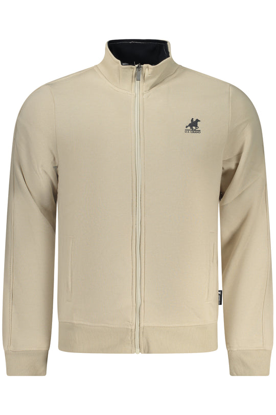 U.S. Grand Us Grand Men's Beige Zip-Up Sweatshirt